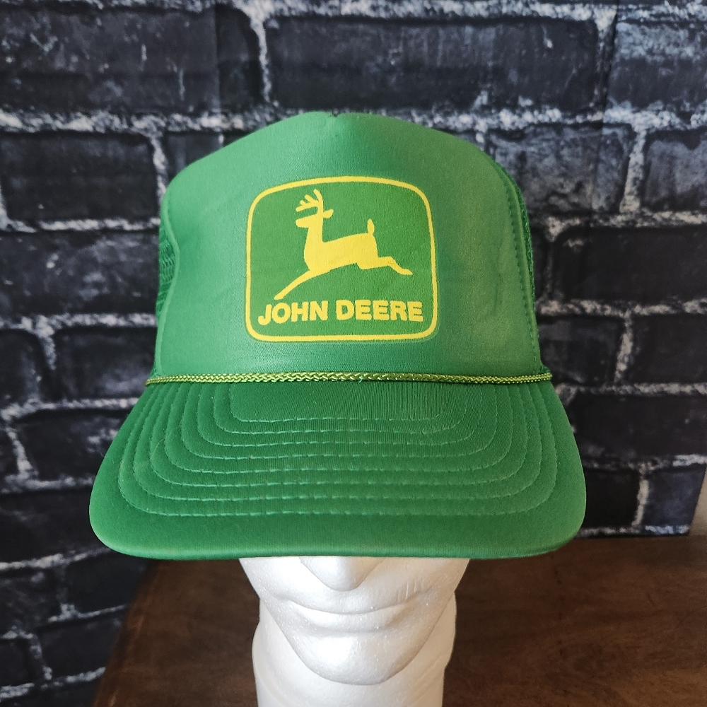 Vintage John Deere trucker adjustable SnapBack hat green Nissian Brand